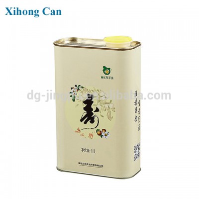 Edible cooking oil tin can square tin with plastic lids