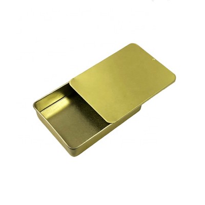 custom gold small metal slide tin box