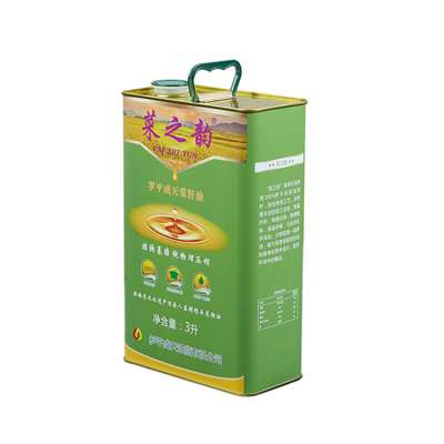 Empty custom printed color rectangular high quality olive oil tin can form China